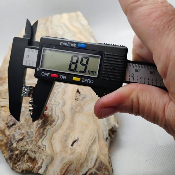 Southwest Turquoise Heart Stone Snake Eye Red Coral Stone Cluster Pendant - Picture 6 of 6